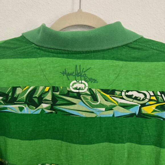 Ecko Unltd The Exhibit Askew One Street Graffiti Artist Green Polo Size XL - Picture 5 of 6